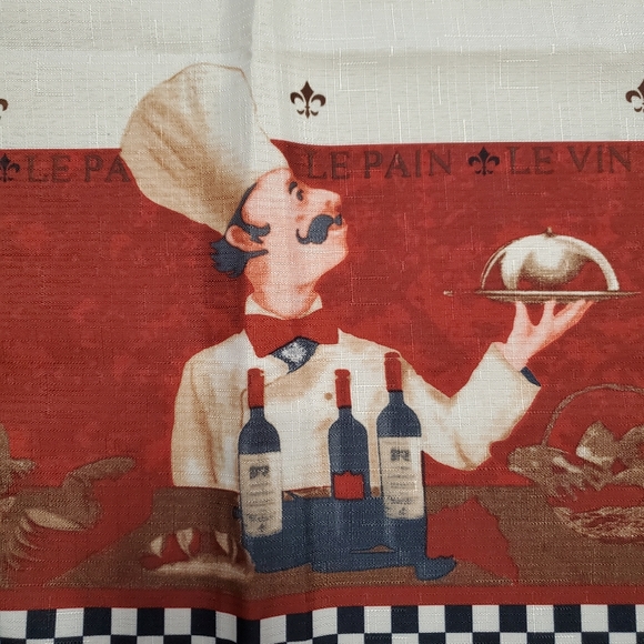 CHEF KISS ☆ SET OF KITCHEN CURTAINS w/o VALANCE ☆ NIP - Picture 3 of 7